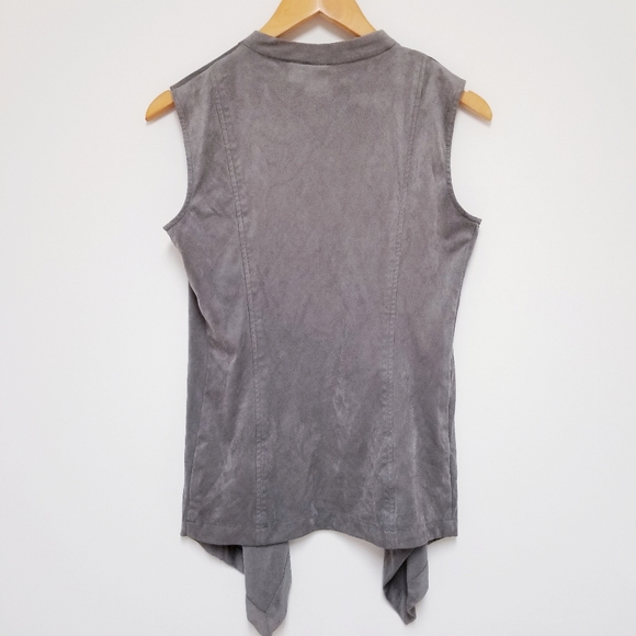 Artisan NY gray suade draped open vest xs - Picture 2 of 4